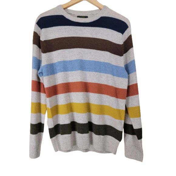 Other - NWT 70's Retro Cashmere J.CREW Pullover Striped Sweater - Medium